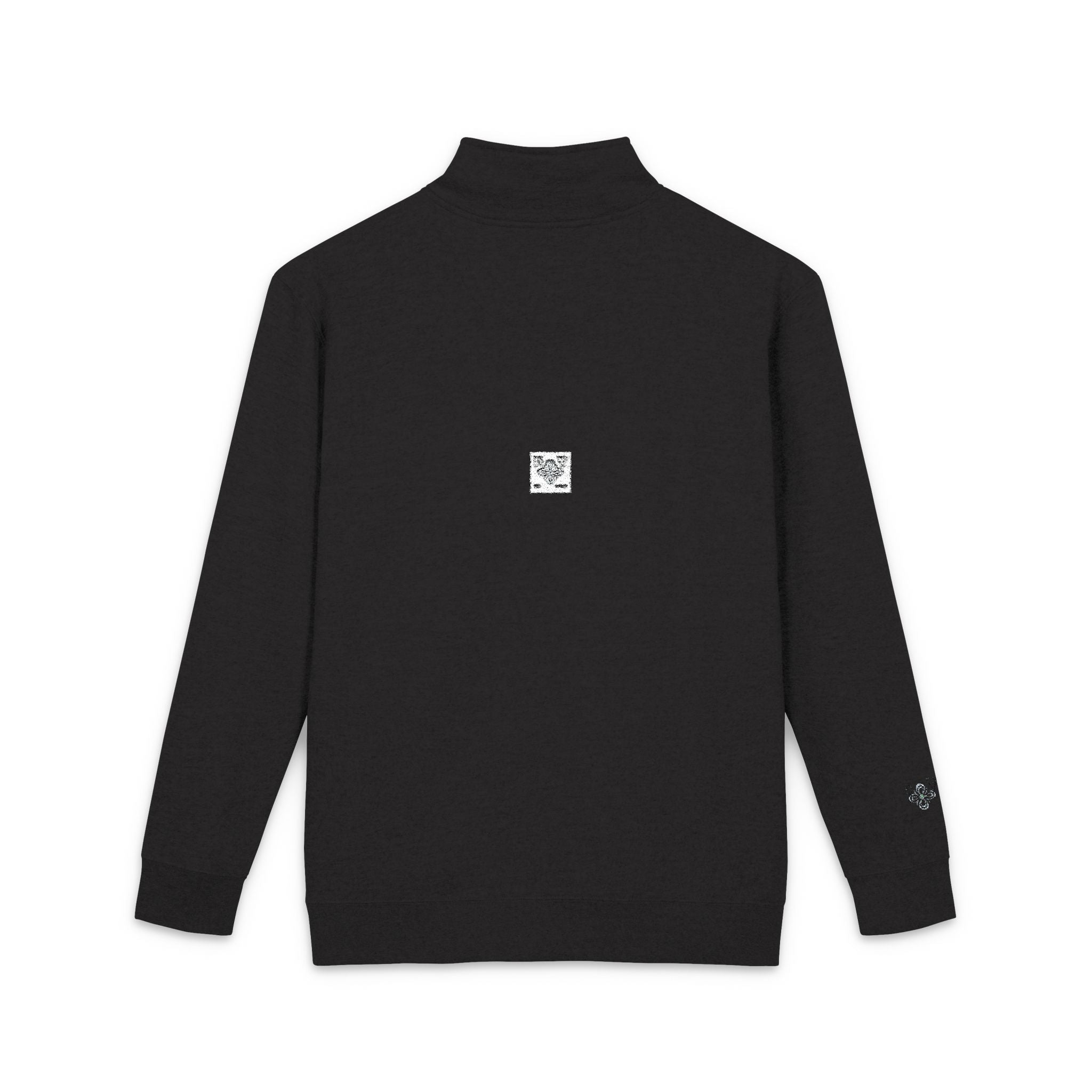 HIGH VIBRATION Infinity Fleece — Embroidered Minimalist Crest Quarter-Zip