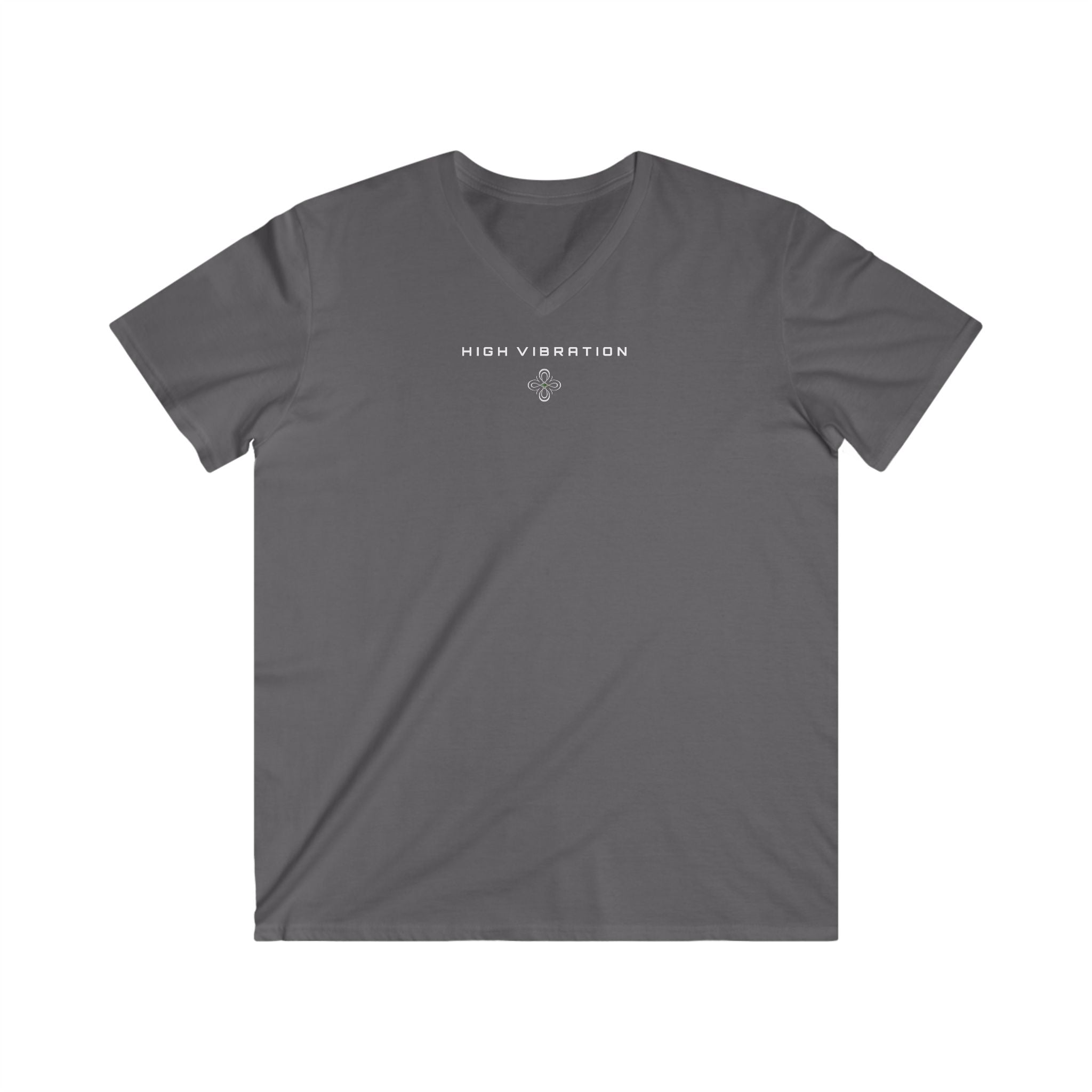 HIGH VIBRATION V-Neck Tee — Charcoal New Spirit Light T-Shirt