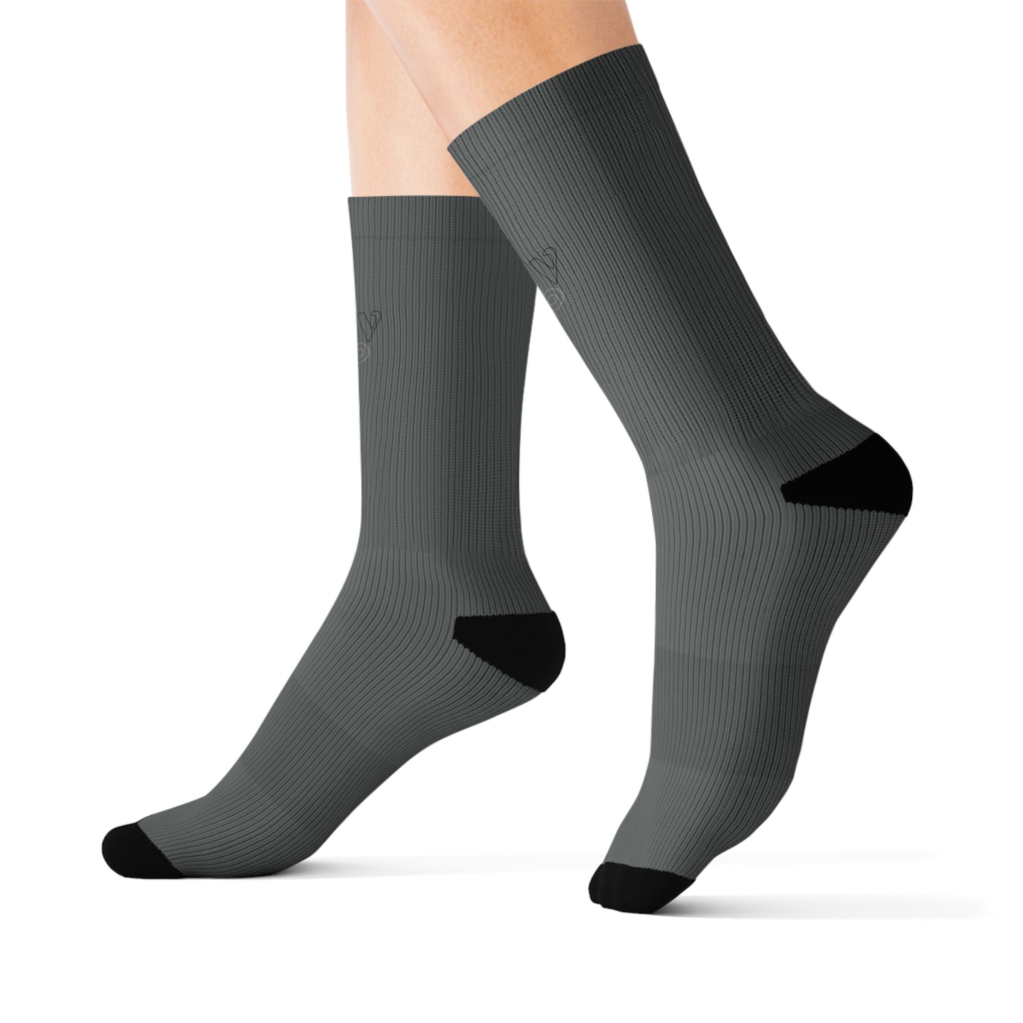 HIGH VIBRATION Wealth Socks — leverage Grey Classic Logo