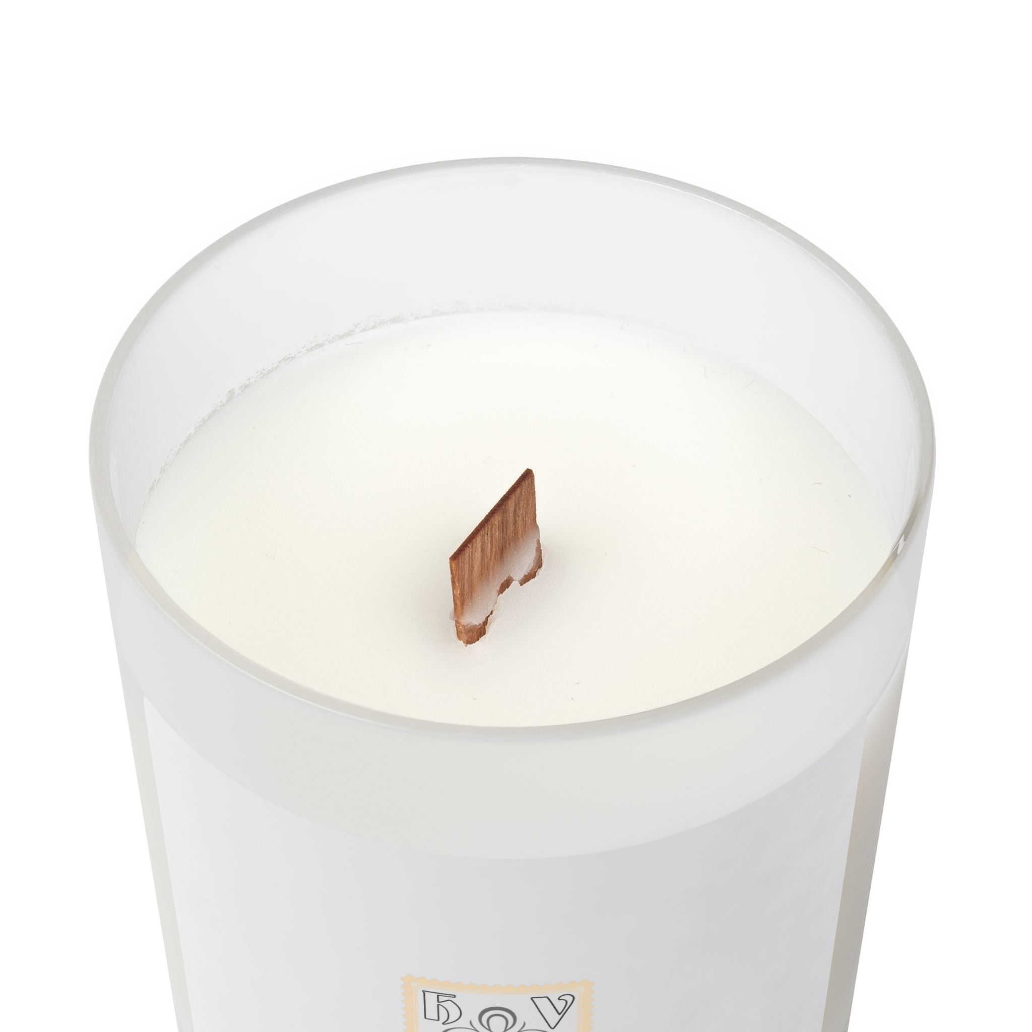 HIGH VIBRATION Frosted Glass Candle — 11 oz Scented Soy Candle with Wooden Lid (Classic Logo)