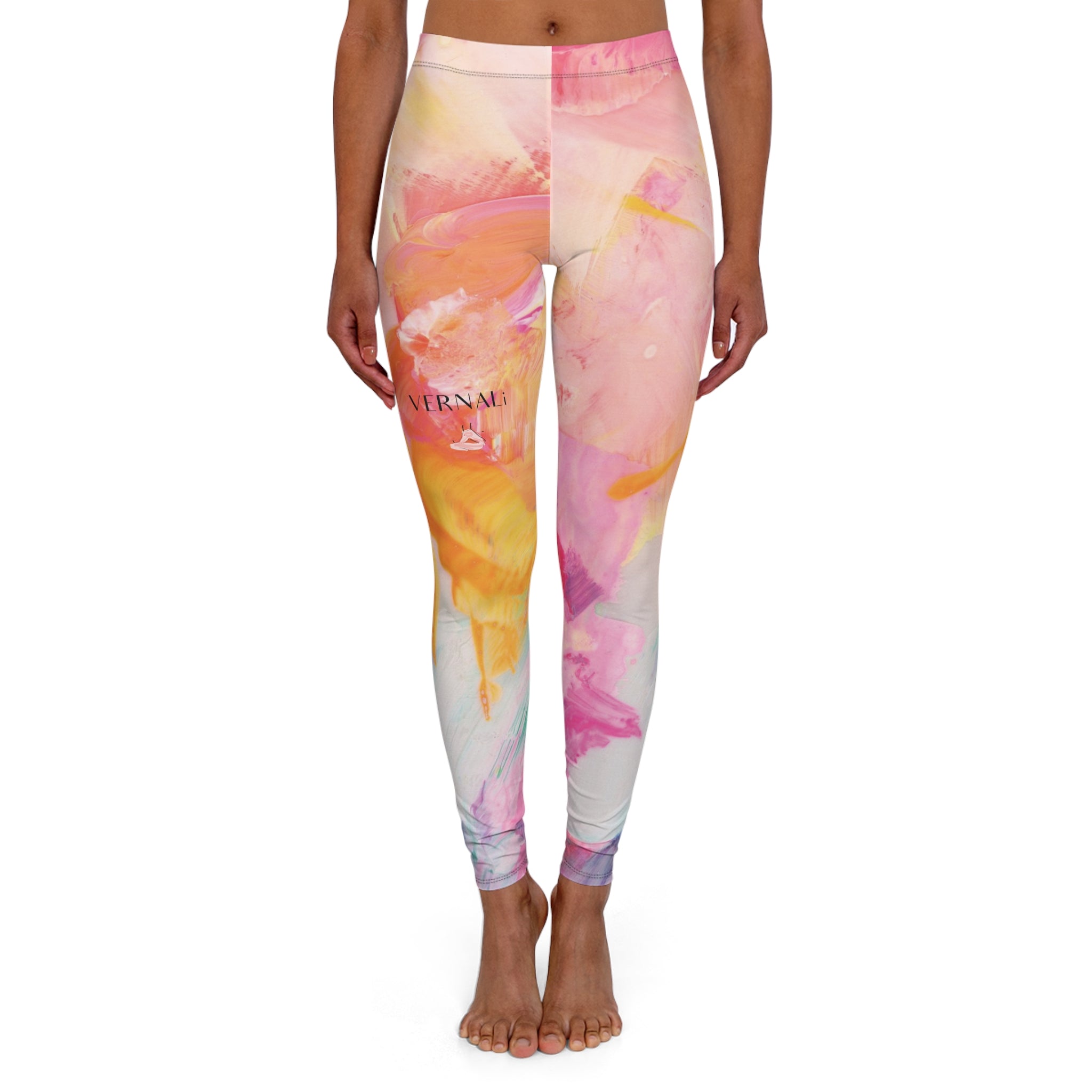 Rhodonite Colour Blend Leggings by VERNALi — Women's High-Waist Pattern Yoga Leggings