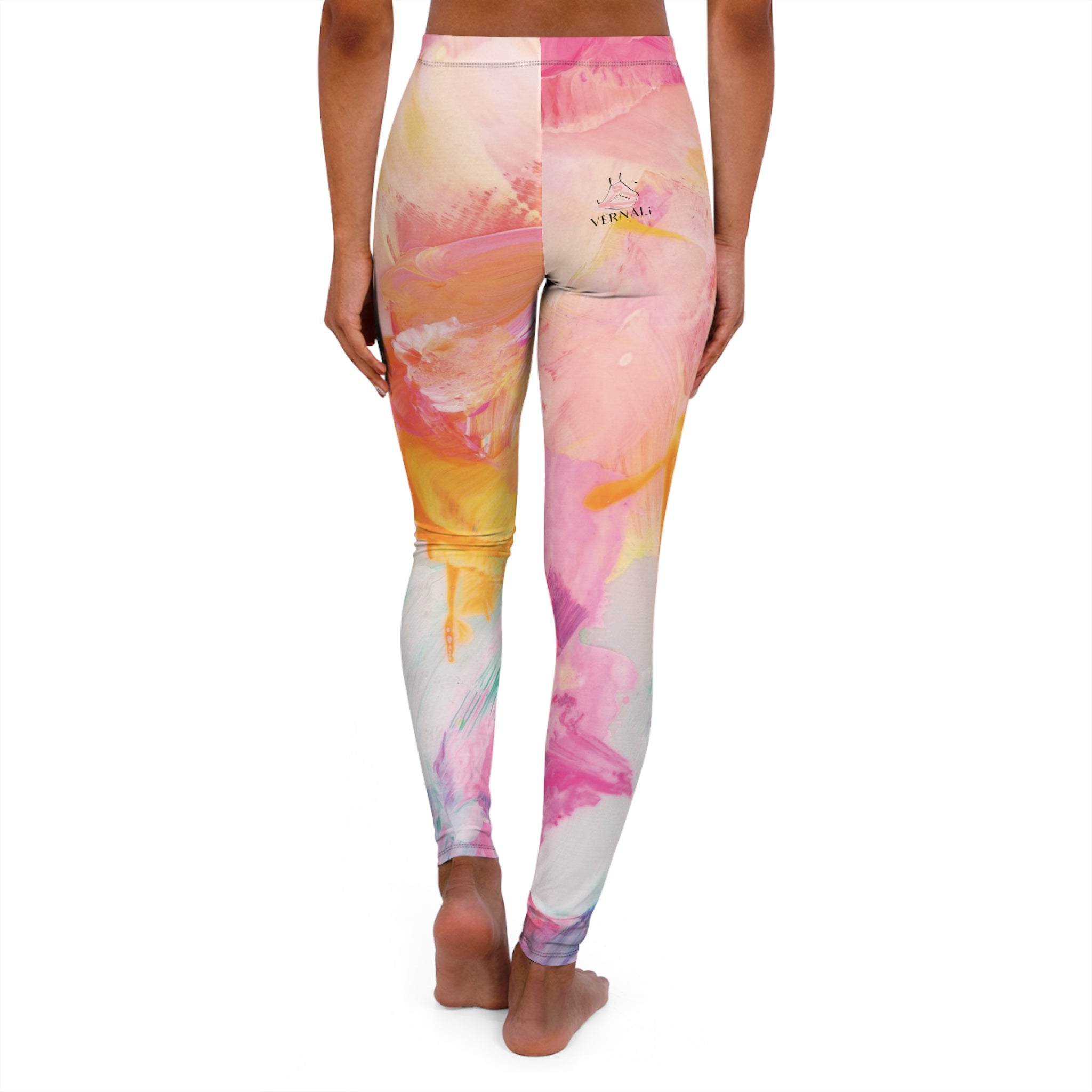 Rhodonite Colour Blend Leggings by VERNALi — Women's High-Waist Pattern Yoga Leggings