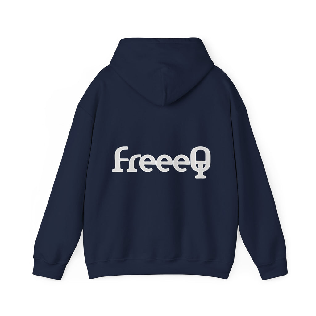 FreeeQ Clean Logo Hoodie — Minimalist Branded Dark Range Pullover