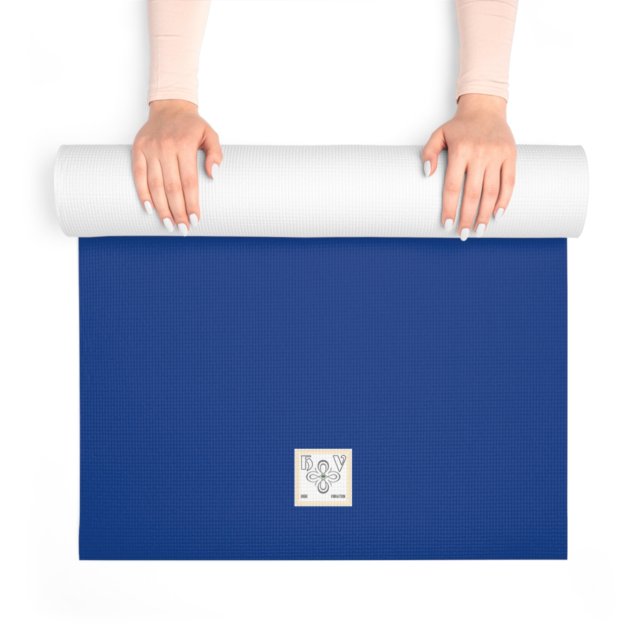 HIGH VIBRATION Meditation Mat — LAPIS LAZULI Mandala Design, Non-Slip Exercise & Meditation Mat