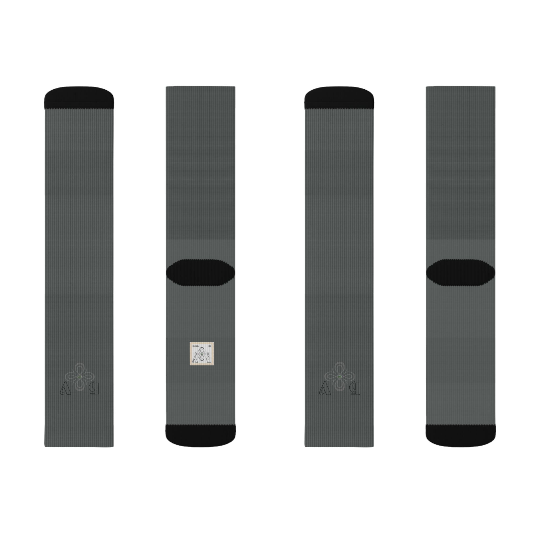 HIGH VIBRATION Wealth Socks — leverage Grey Classic Logo