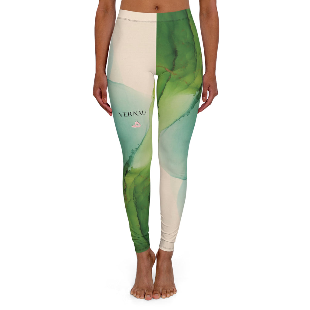 Jade Colour Blend Leggings by VERNALi — Women's High-Waist Pattern Yoga Leggings