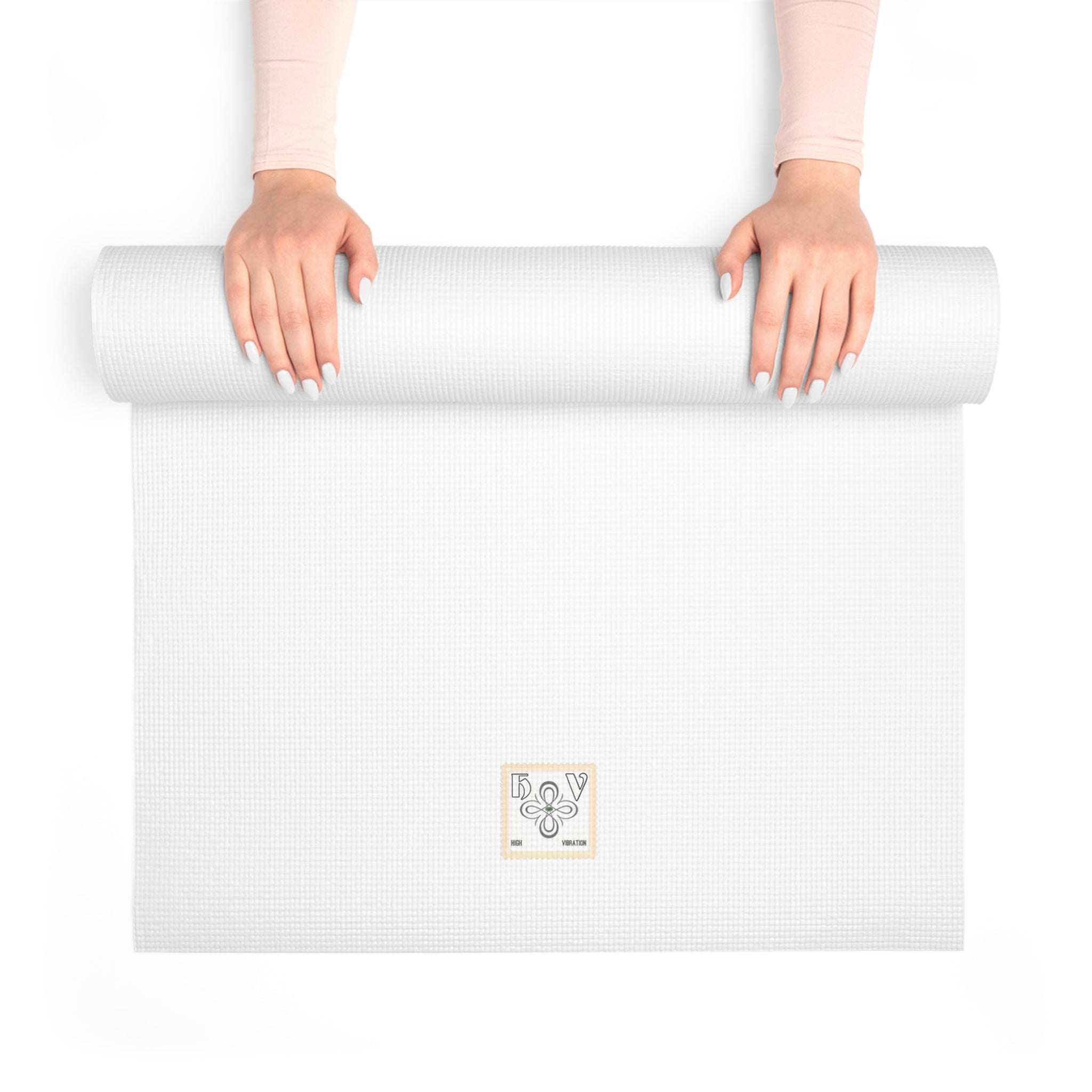 HIGH VIBRATION Meditation Mat — SELENITE Mandala Design, Non-Slip Exercise & Meditation Mat