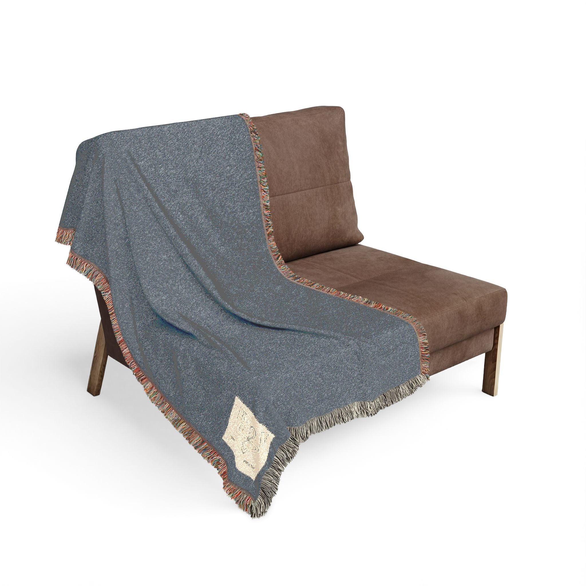 HIGH VIBRATION Hibernate Throw — Mid-Century Stone & Brown Cozy Woven Reversible Throw