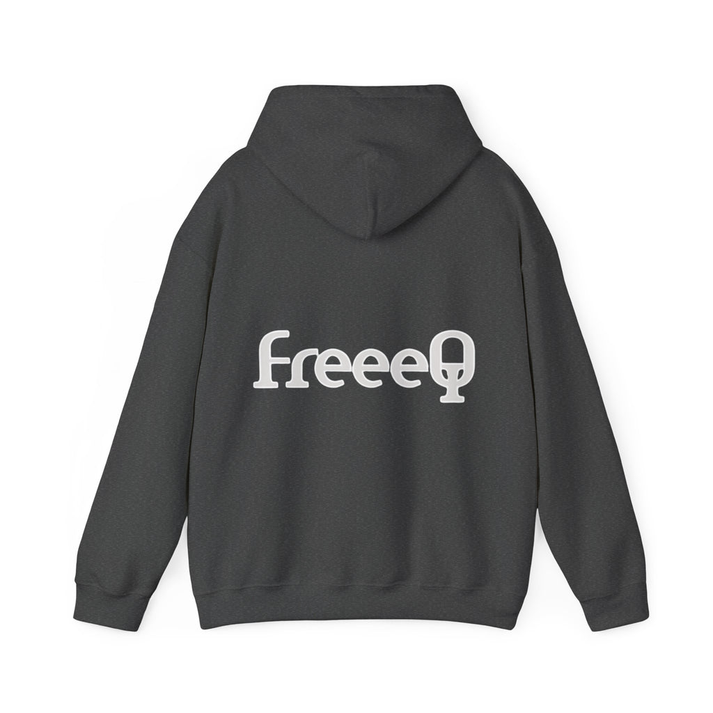 FreeeQ Clean Logo Hoodie — Minimalist Branded Dark Range Pullover