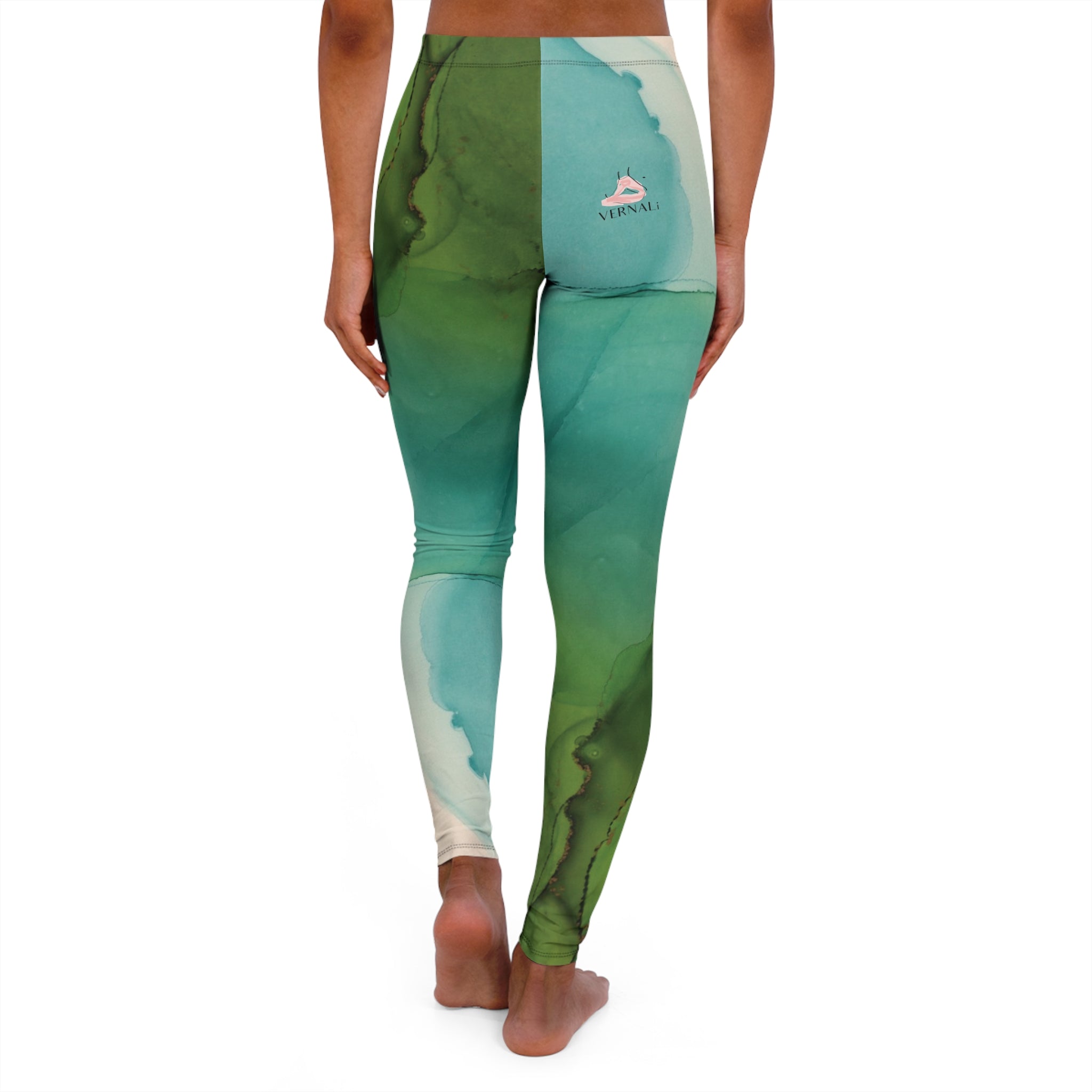 Jade Colour Blend Leggings by VERNALi — Women's High-Waist Pattern Yoga Leggings
