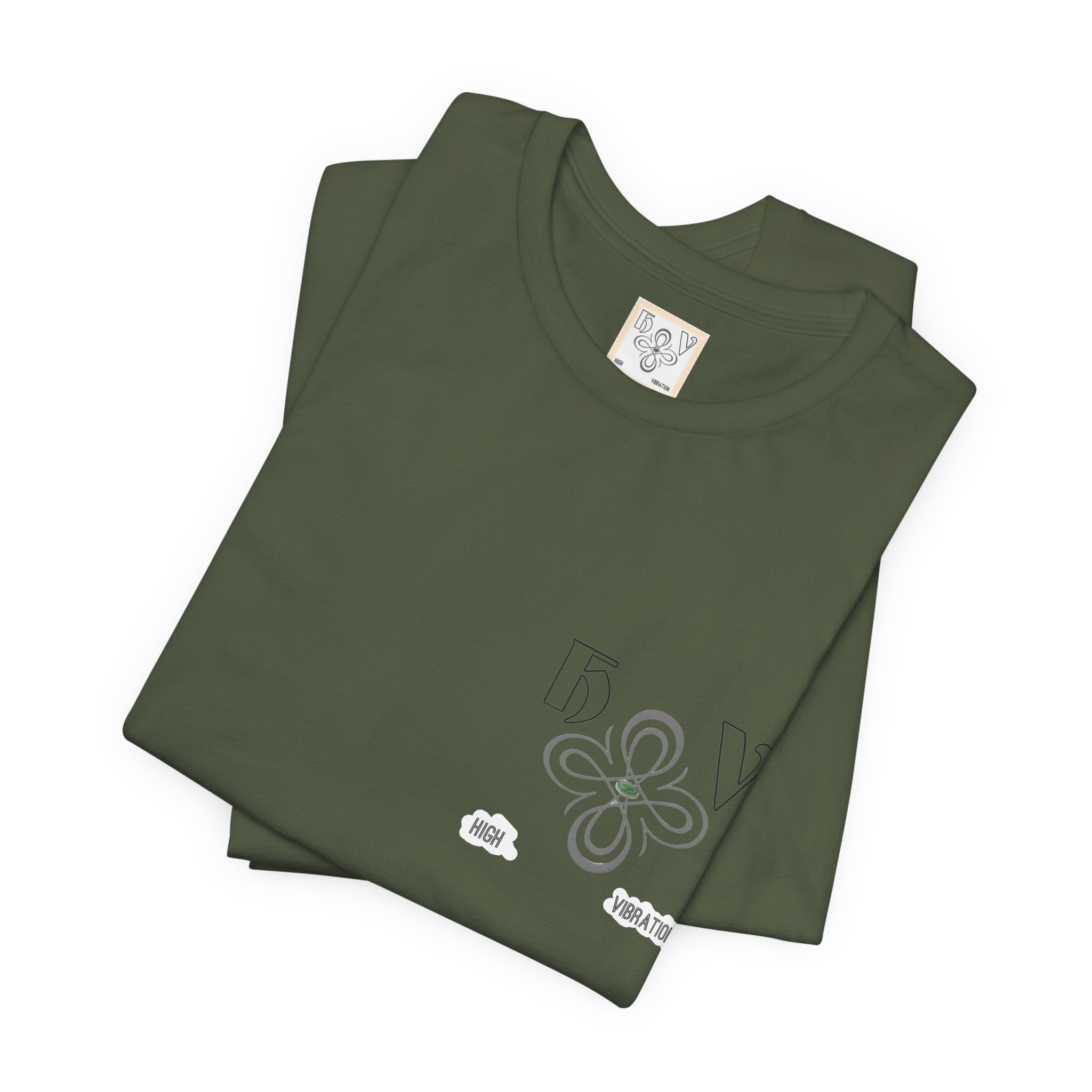 Grass - High Vibration Tee — Minimal Floral Logo Graphic T-Shirt