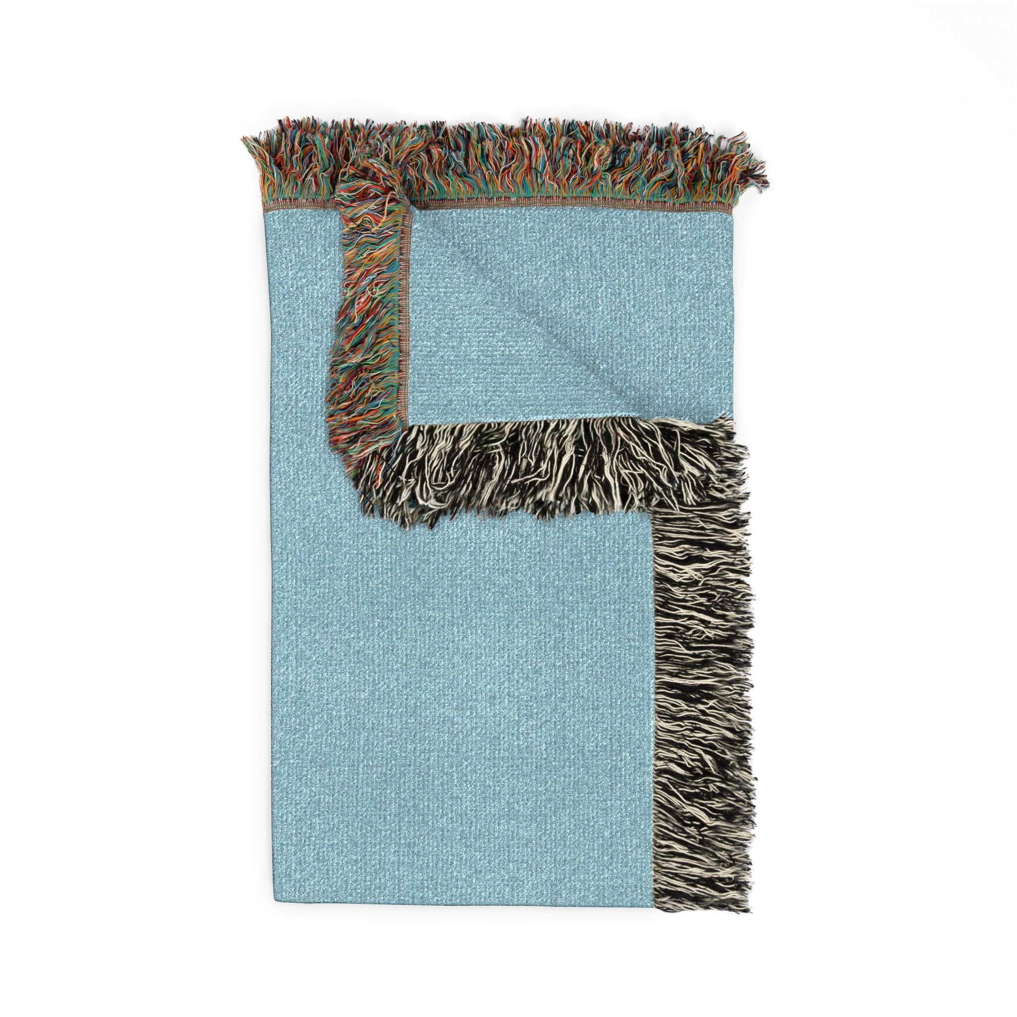 HIGH VIBRATION Hibernate Throw — Mid-Century Sky & Brown Cozy Woven Reversible Throw