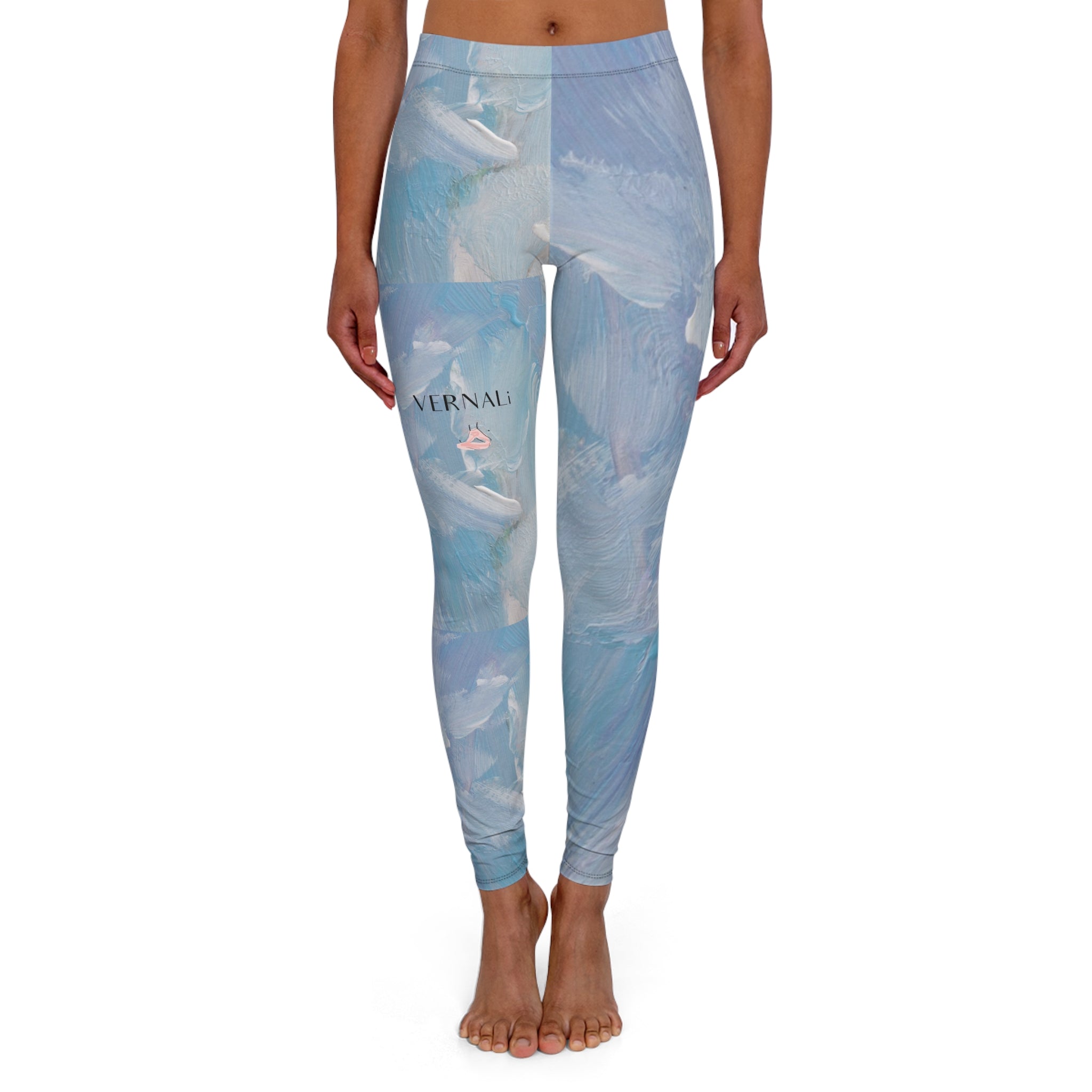 Celestite Colour Blend Leggings by VERNALi — Women's High-Waist Pattern Yoga Leggings