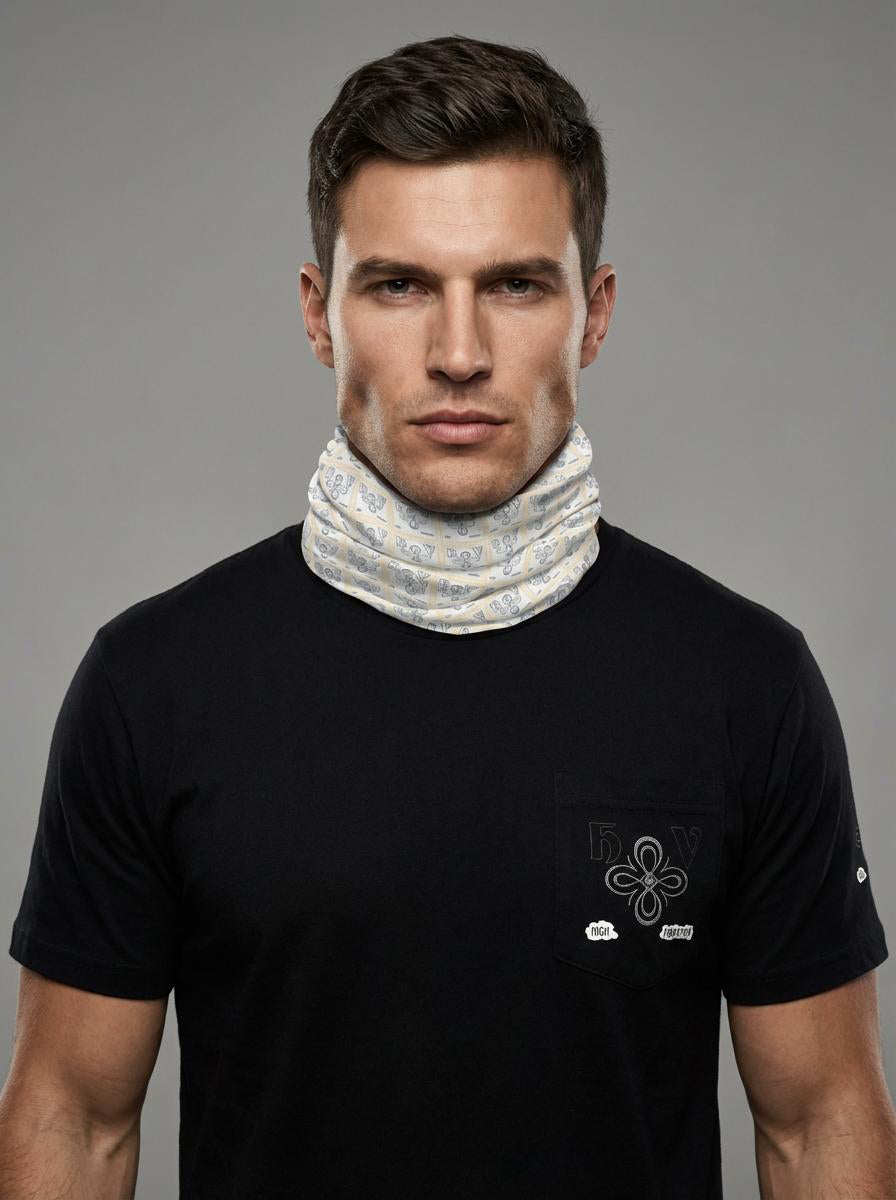 HIGH VIBRATION Pattern Neck Gaiter — Portal Tube Scarf (Classic Logo)