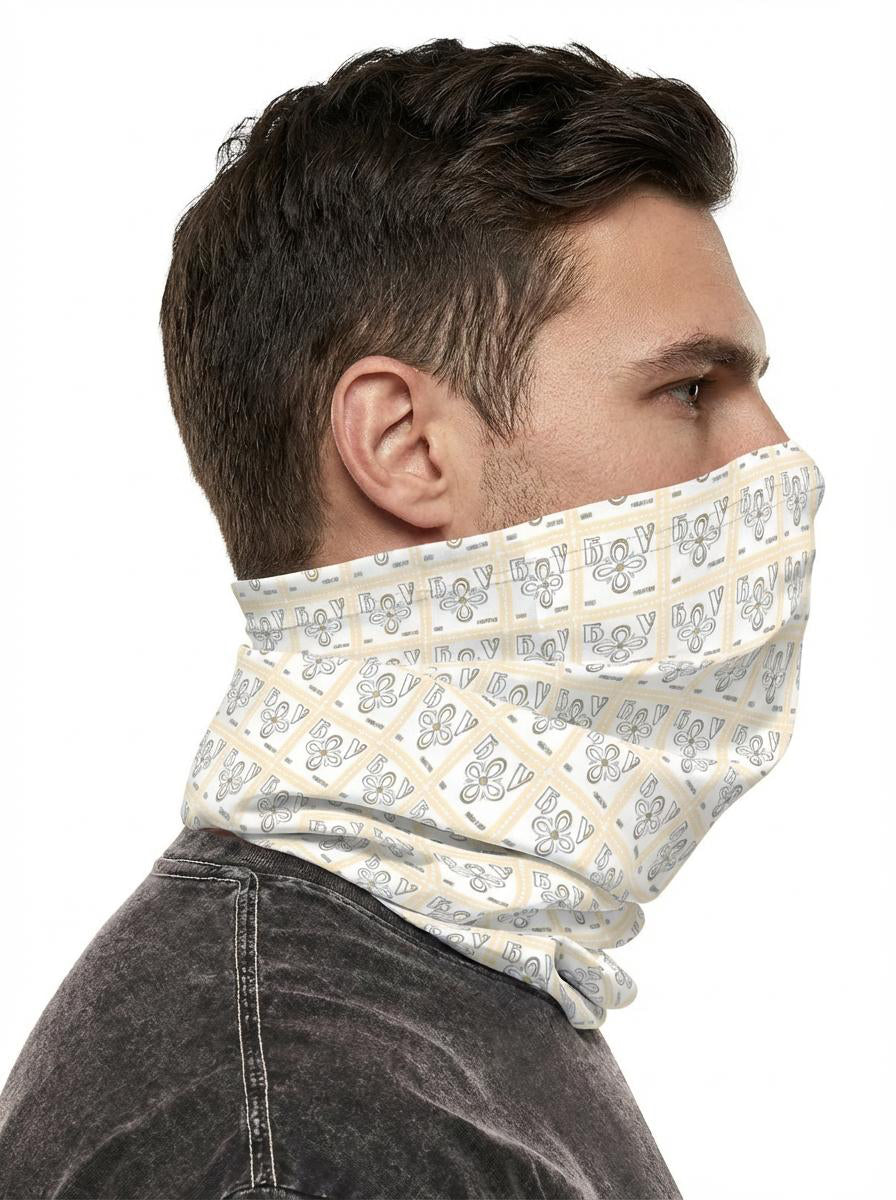 HIGH VIBRATION Pattern Neck Gaiter — Portal Tube Scarf (Classic Logo)