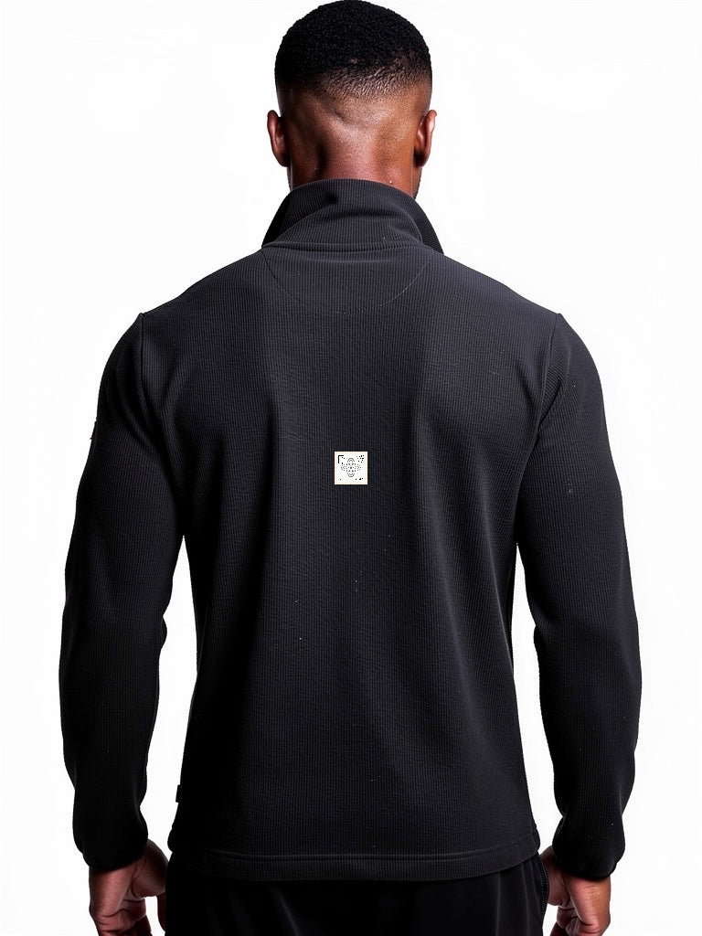HIGH VIBRATION Infinity Fleece — Embroidered Minimalist Crest Quarter-Zip