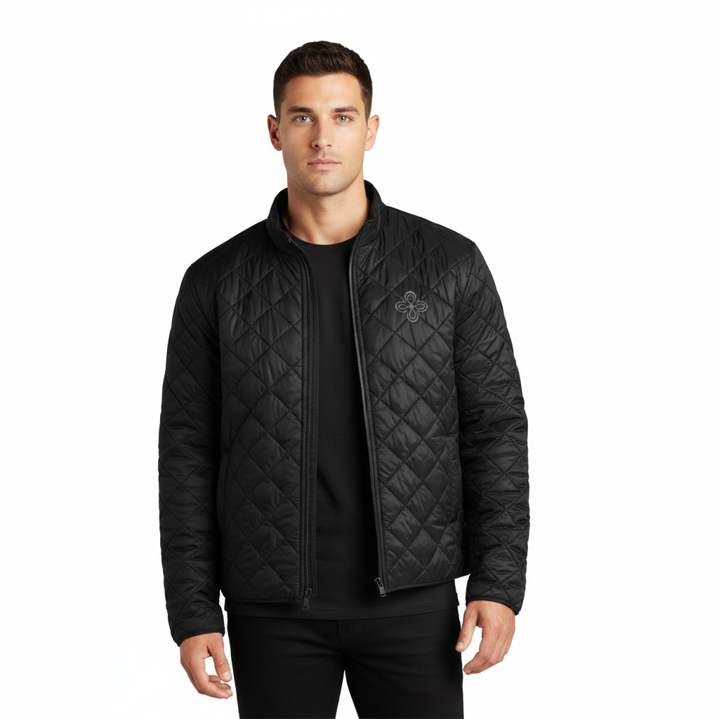 HIGH VIBRATION Quantum Quilted Jacket — Embroidered Logo
