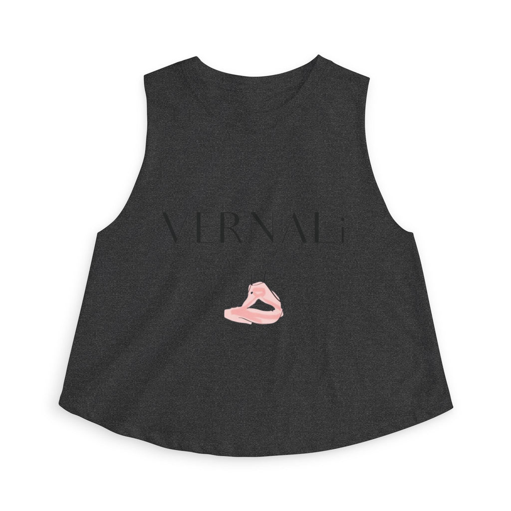 Yoga Crop Top by VERNALi - Women's Workout Crop Top Dark Grey