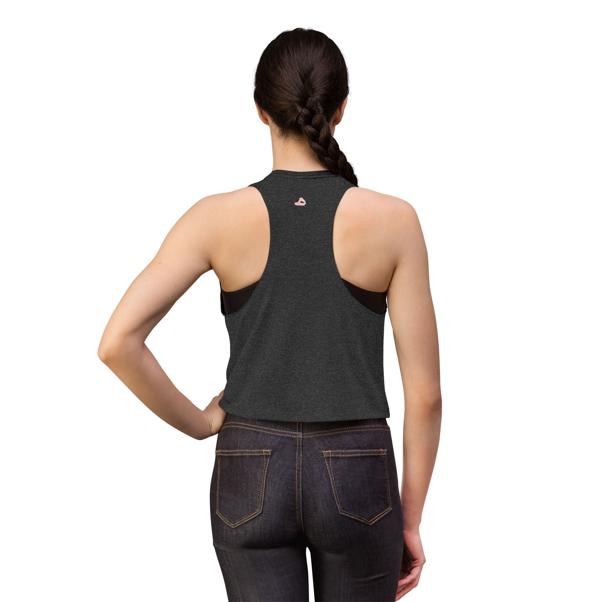 Yoga Crop Top by VERNALi - Women's Workout Crop Top Dark Grey