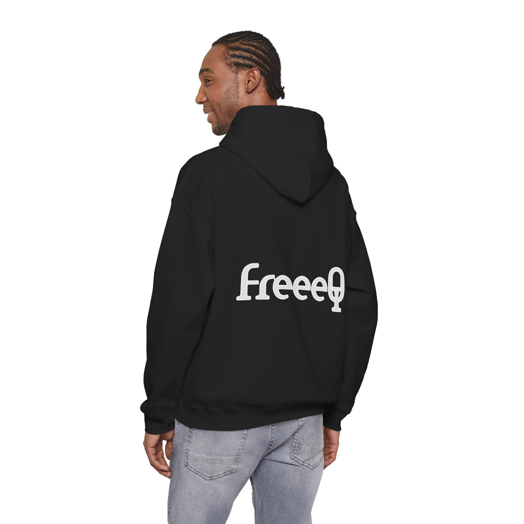 FreeeQ Clean Logo Hoodie — Minimalist Branded Dark Range Pullover