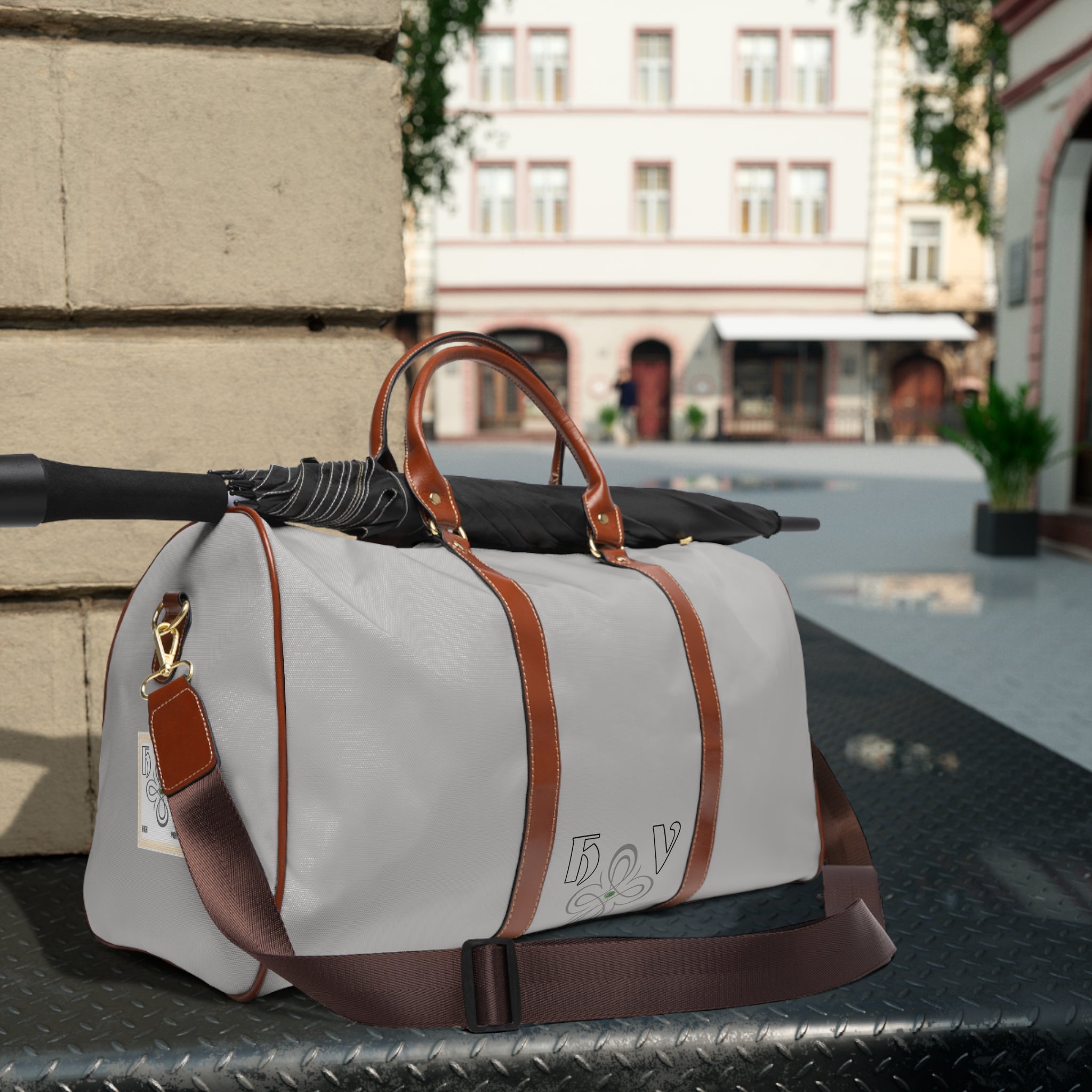 HIGH VIBRATION Waterproof Travel Boss Bag – Slate | Leather-Trim Weekender