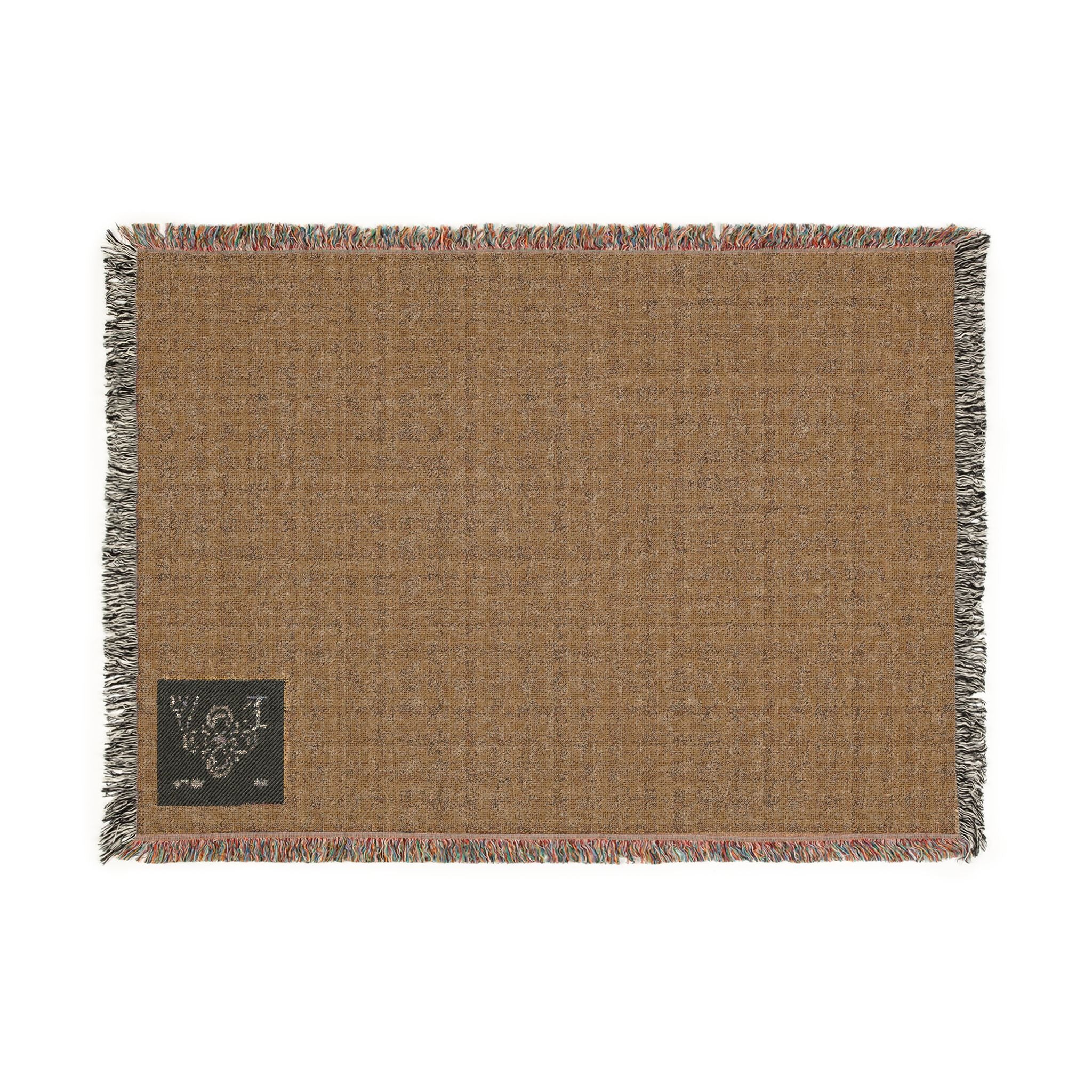 HIGH VIBRATION Hibernate Throw — Mid-Century Sky & Brown Cozy Woven Reversible Throw