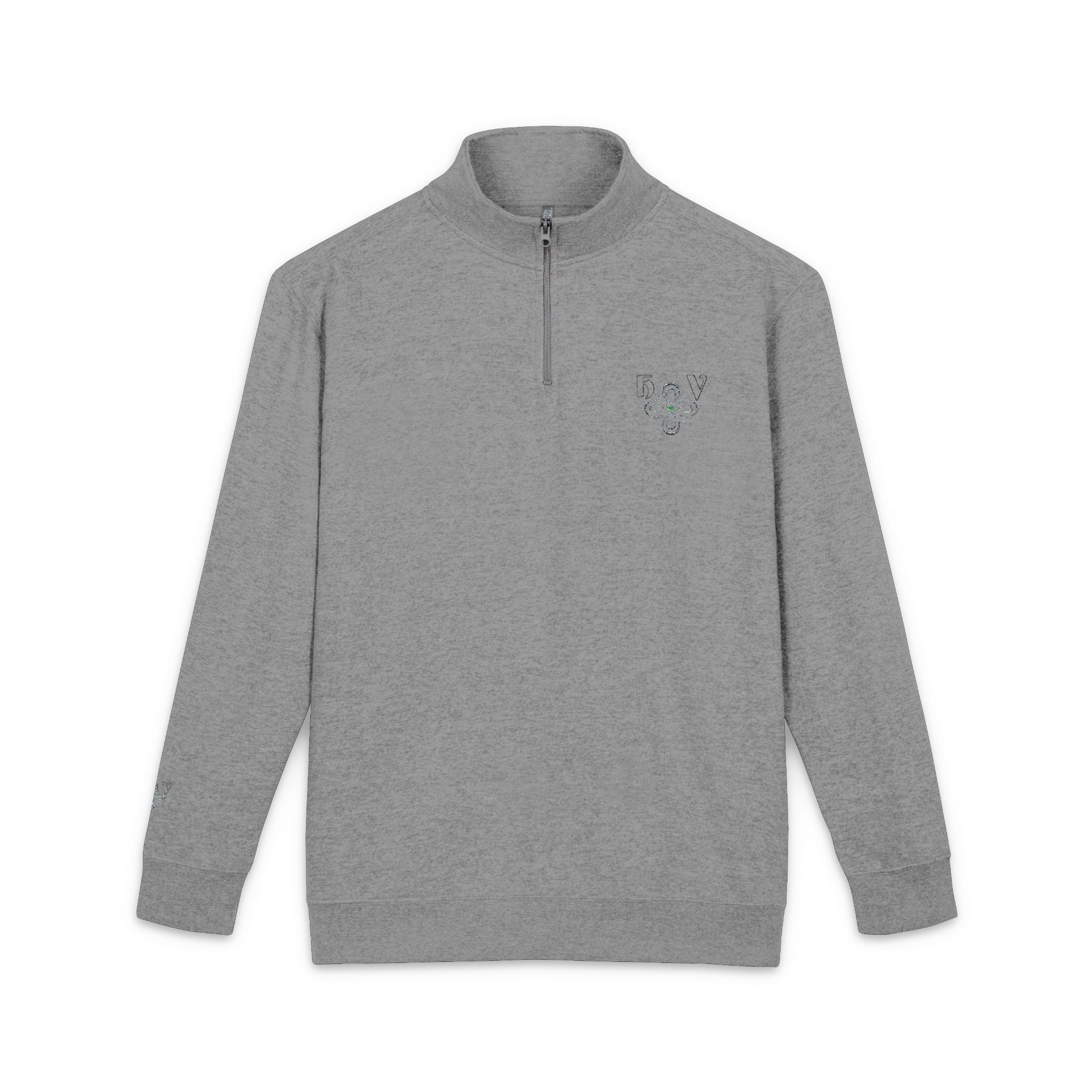 HIGH VIBRATION Infinity Fleece — Embroidered Minimalist Crest Quarter-Zip
