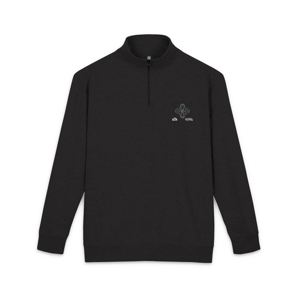 HIGH VIBRATION Infinity Fleece — Embroidered Minimalist Crest Quarter-Zip