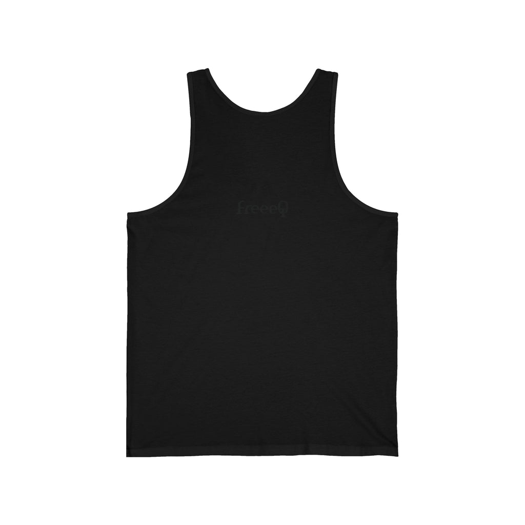 FreeQ Black Logo Tank Top — Lightweight Jersey Muscle Tee