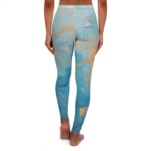 Amazonite Colour Blend Leggings by VERNALi — Women's High-Waist Pattern Yoga Leggings