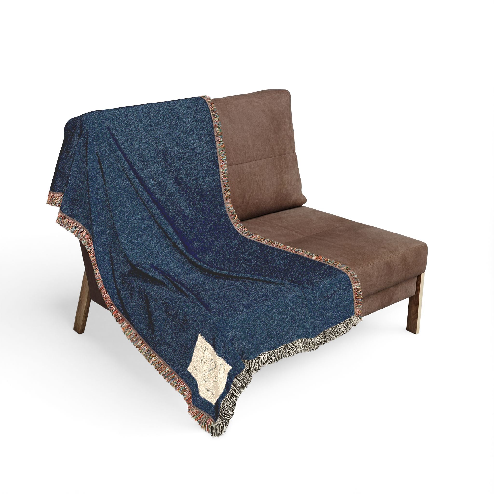 HIGH VIBRATION Hibernate Throw — Mid-Century Ocean & Stone Cozy Woven Reversible Throw