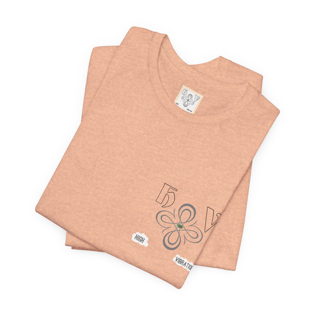 Peaches - High Vibration Tee — Minimal Floral Logo Graphic T-Shirt
