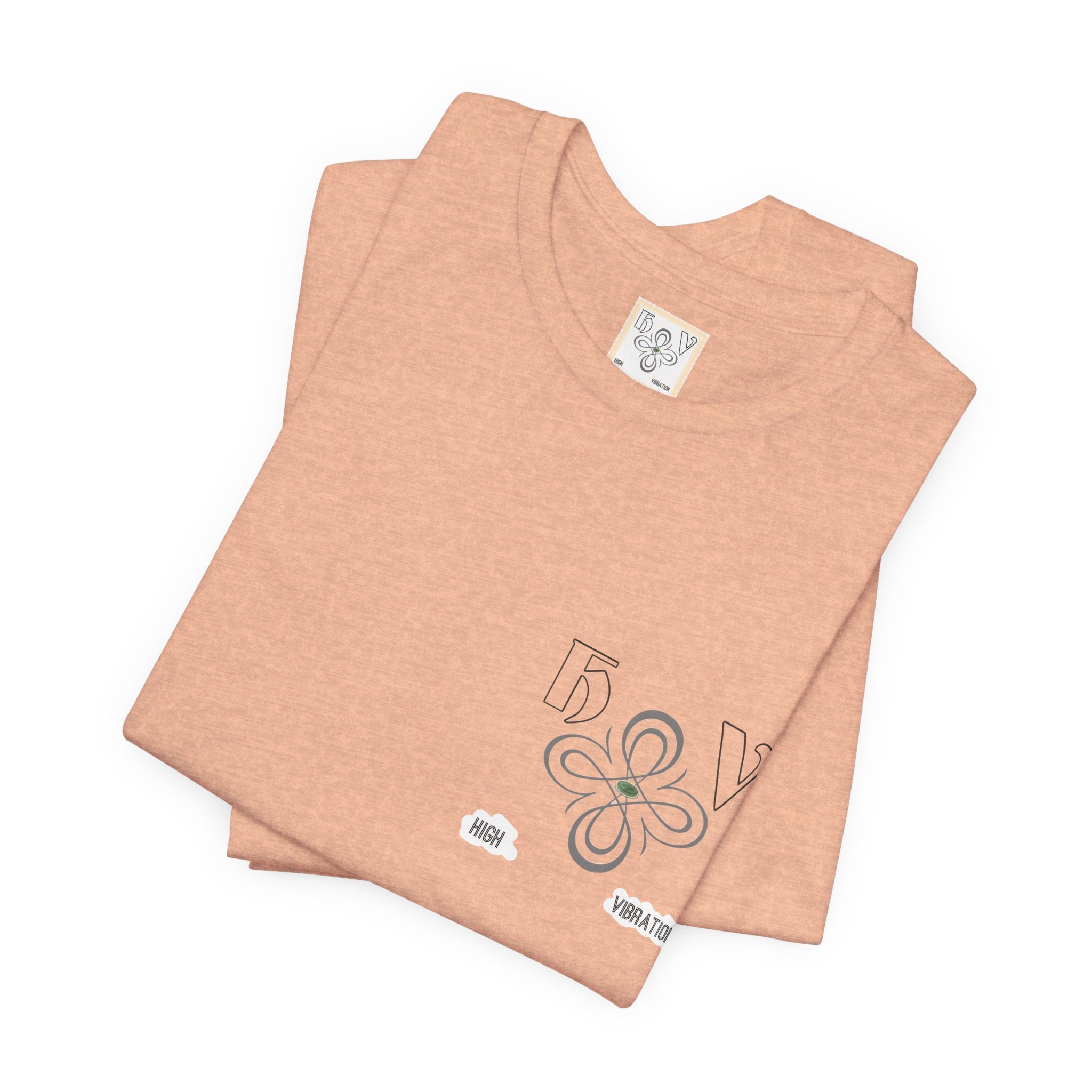 Peaches - High Vibration Tee — Minimal Floral Logo Graphic T-Shirt