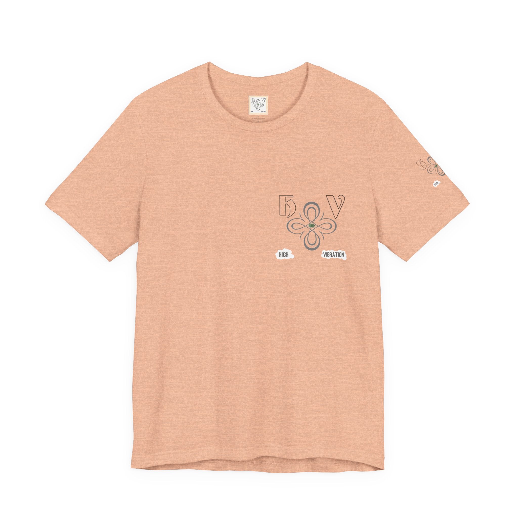 Peaches - High Vibration Tee — Minimal Floral Logo Graphic T-Shirt