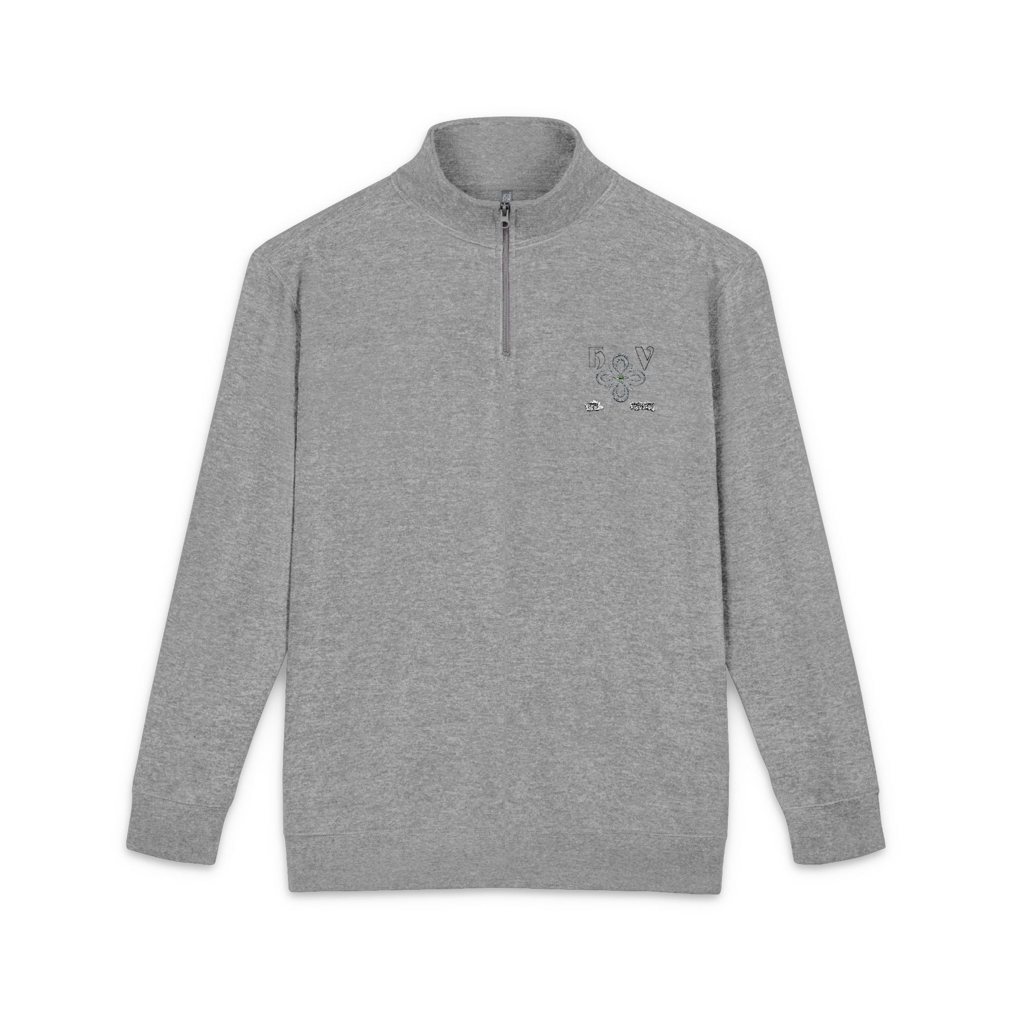 HIGH VIBRATION Infinity Fleece — Embroidered Minimalist Crest Quarter-Zip