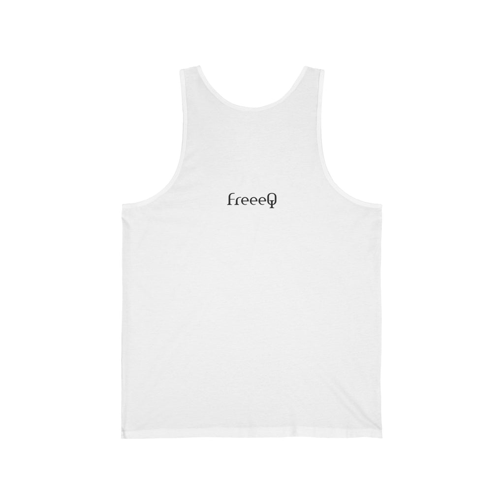 FreeQ Black Logo Tank Top — Lightweight Jersey Muscle Tee