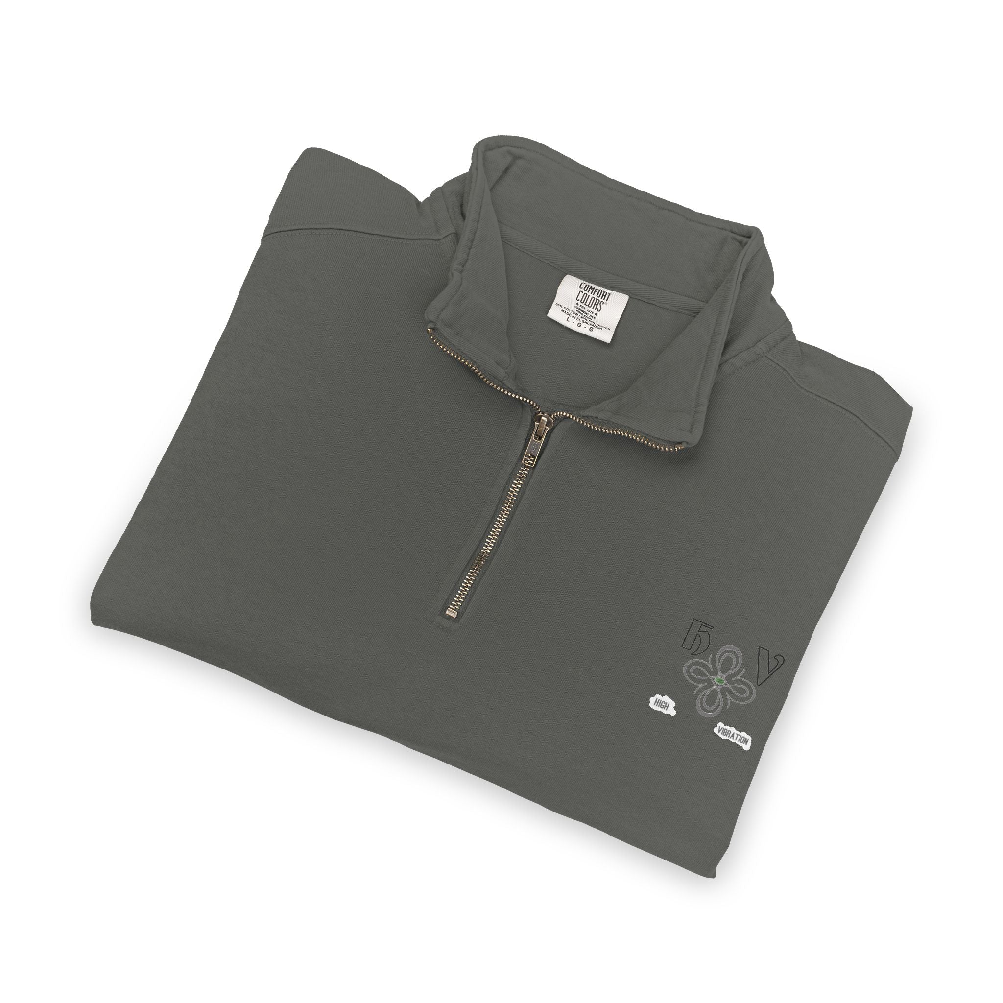 Swag Grey - HIGH VIBRATION Quarter-Zip Sweatshirt — New Minimal