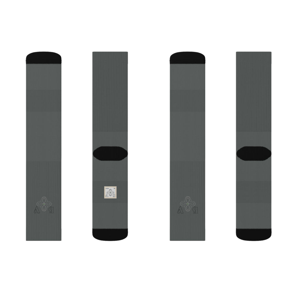 HIGH VIBRATION Wealth Socks — leverage Grey Classic Logo