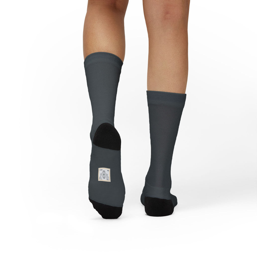 HIGH VIBRATION Wealth Socks — leverage Grey Classic Logo