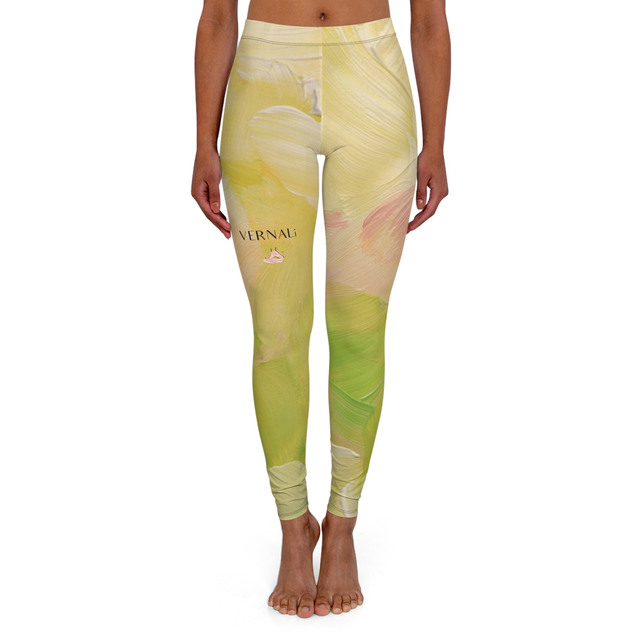 Citrine Colour Blend Leggings by VERNALi — Women's High-Waist Pattern Yoga Leggings