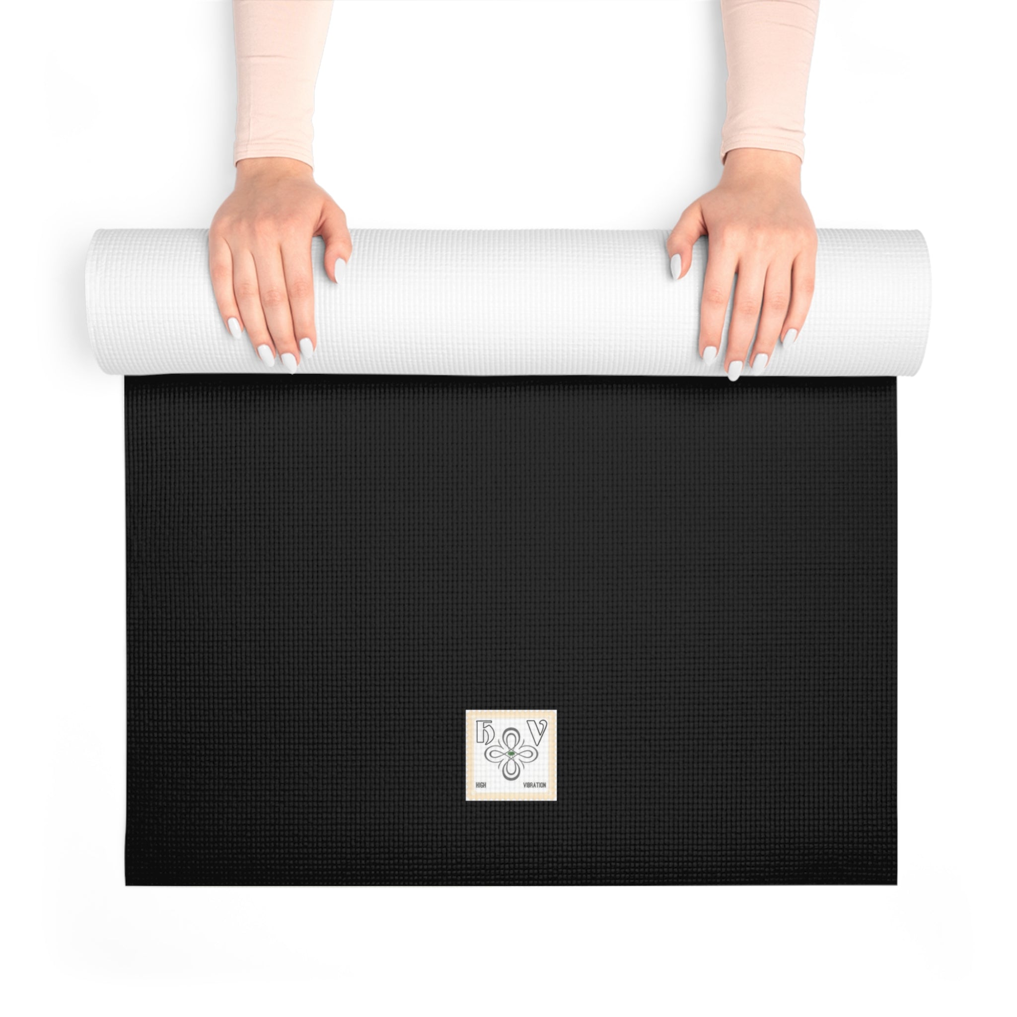 HIGH VIBRATION Meditation Mat — HYPERSTHENE Mandala Design, Non-Slip Exercise & Meditation Mat